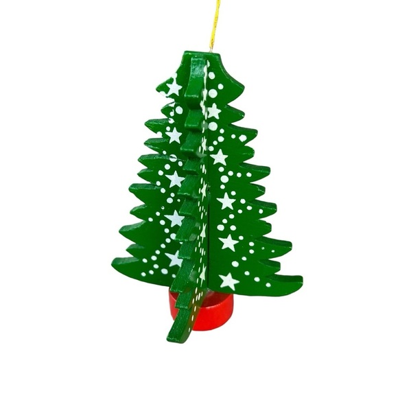 Vintage Midwest Imports Wooden Christmas Tree Ornament Stars Made in Taiwan 4.5” - Picture 3 of 8